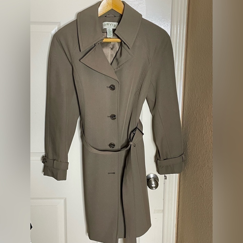 Women’s Orvis small Herringbone trench Coat​​​​​​​​​​​​​ - Picture 9 of 11